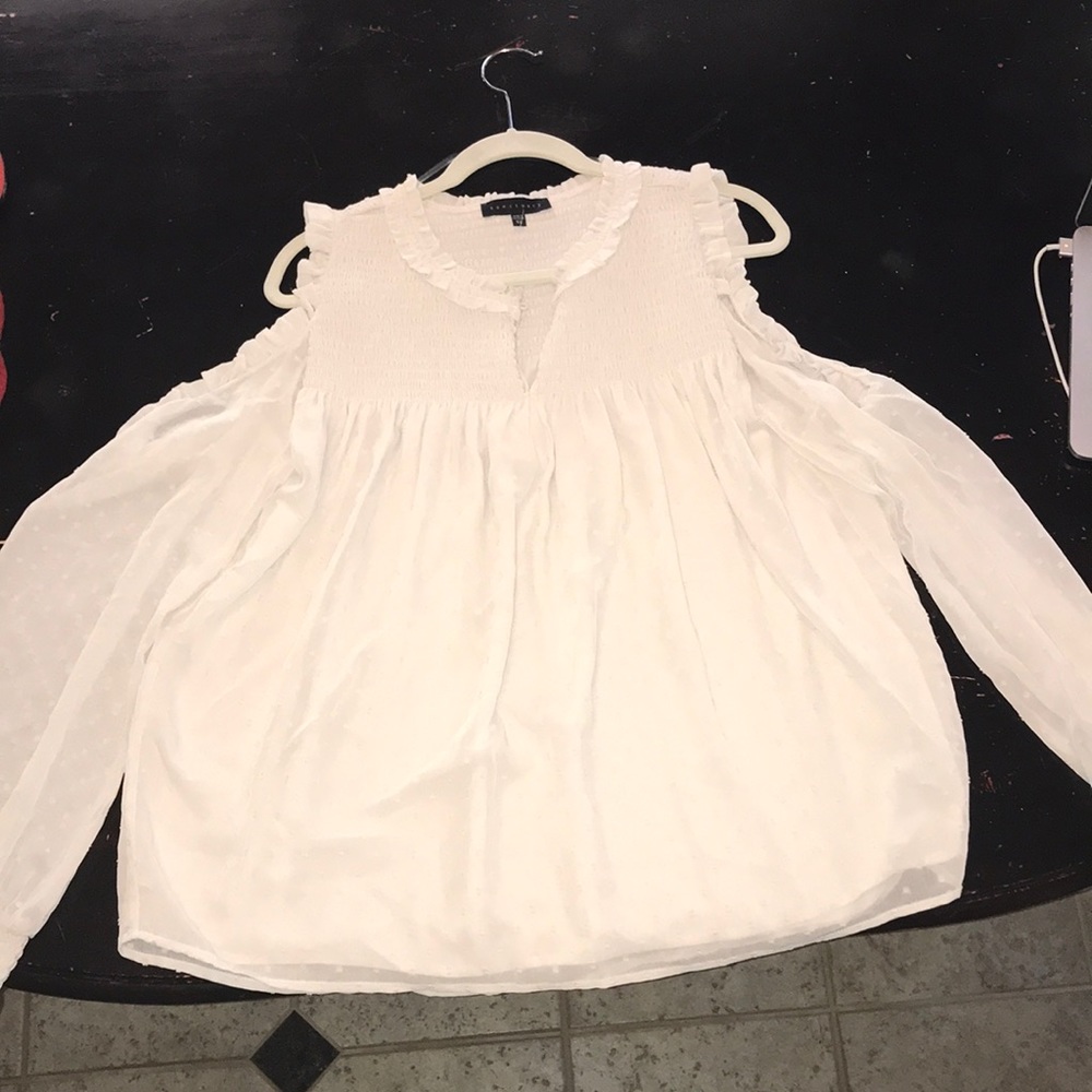 Sanctuary cream off the shoulder blouse